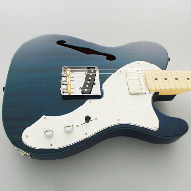 Preview: FGN E-Gitarre, Neo Classic TE110, SH FGN PU, F-Loch, Transparent Blue,