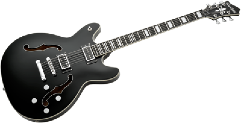 Preview: HAGSTROM E-Gitarre, Viking Baritone DLX, Black Gloss