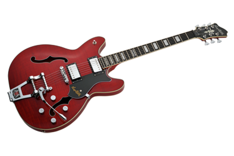 Preview: HAGSTROM E-Gitarre, Tremar Viking Deluxe, Wild Cherry Transparent