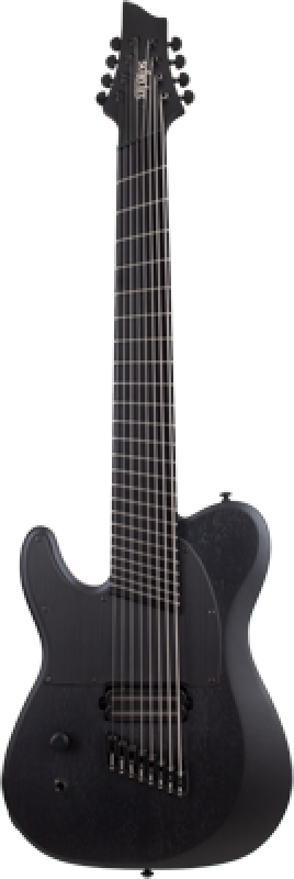 Preview: SCHECTER E-Gitarre, PT-8 Multiscale Black Ops, Satin Black Open Pore,