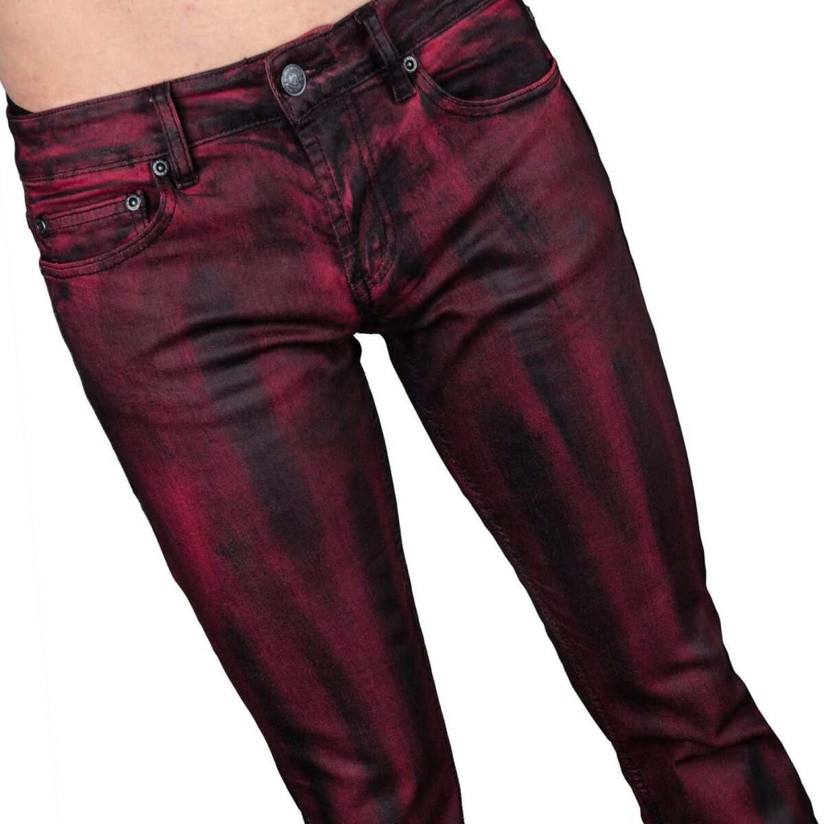 Preview: WORNSTAR Herren All Access Collection Hellraiser Coated Jeans - Crimson 34