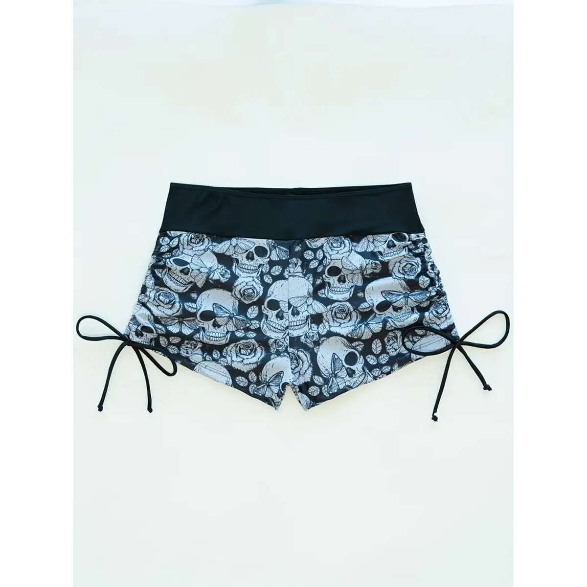 Preview: ROCK-HUS Bikini Grau/Schwarz Skull - Butterfly - Roses