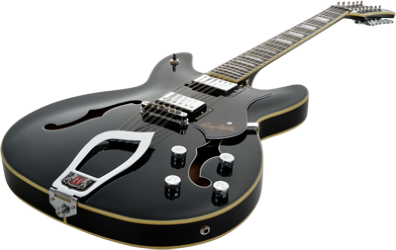 Preview: HAGSTROM E-Gitarre, Viking DLX, Black Gloss, 12-Saiter