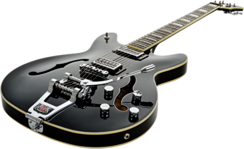 Preview: HAGSTROM E-Gitarre, Tremar Viking Baritone DLX, Black Gloss