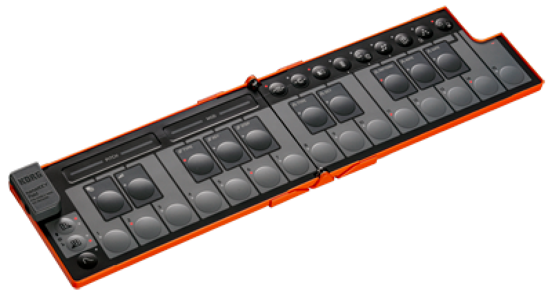 Preview: KORG USB-Controller, nanoKEY Fold, 25 Tasten, klappbar, Lava Orange, L