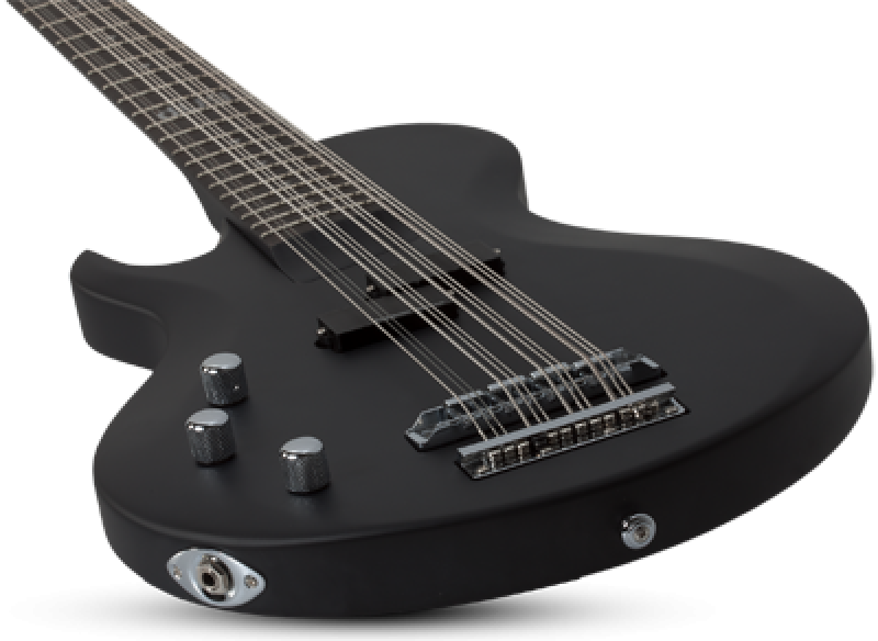 Preview: SCHECTER Bassgitarre, dUg Pinnick DP-12, Satin Black, Linkshänder