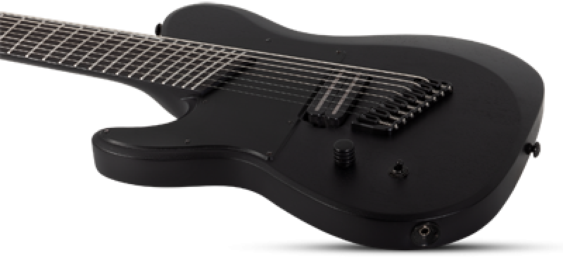Preview: SCHECTER E-Gitarre, PT-8 Multiscale Black Ops, Satin Black Open Pore,