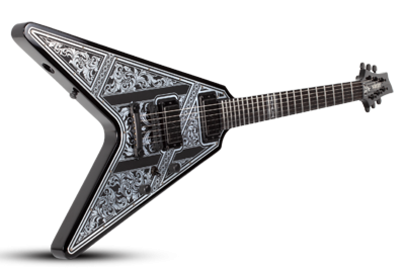 Preview: SCHECTER E-Gitarre, V-1 Pryzm Palladium, Gloss Black