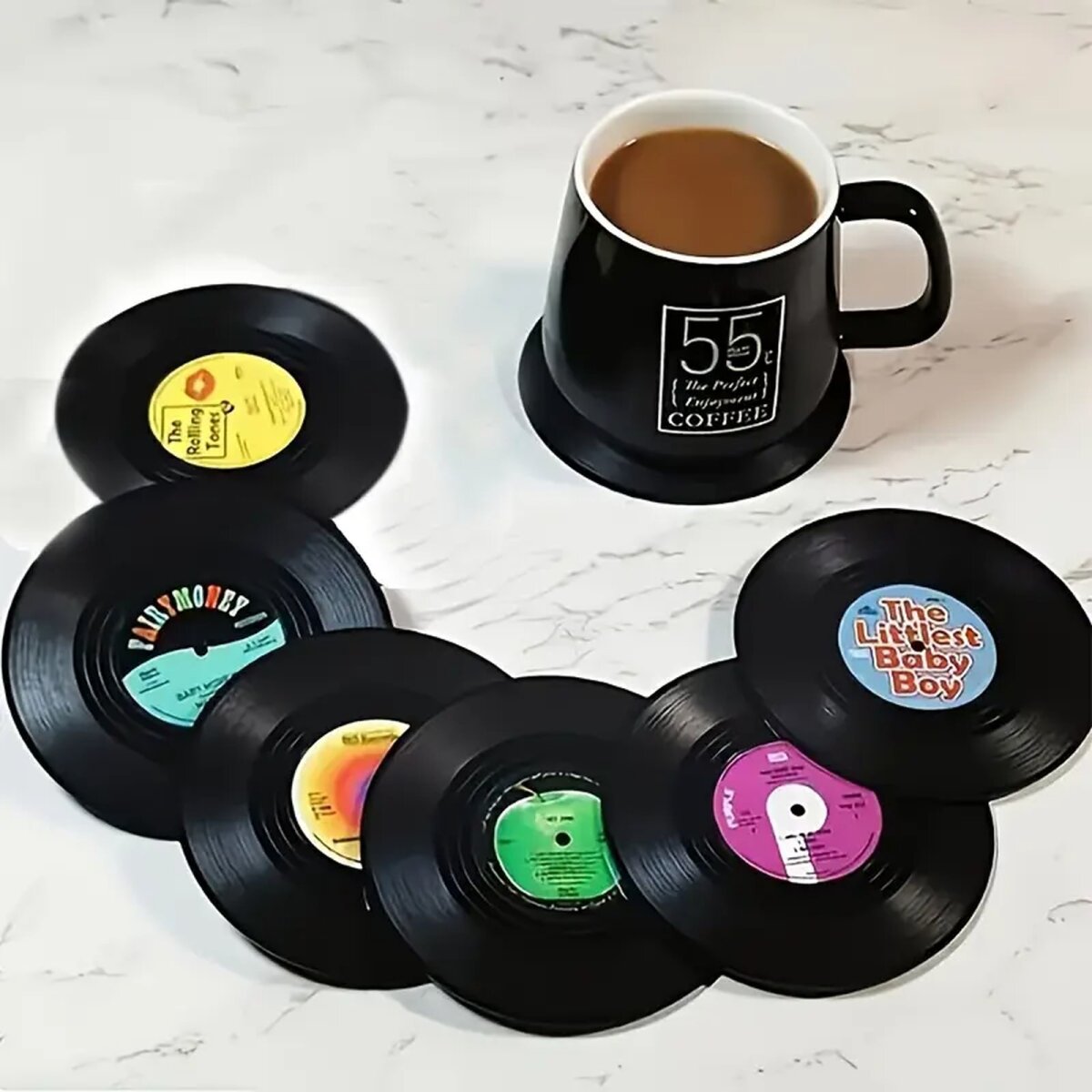 ROCK-HUS Untersetzer Schallplatte 6er-Set