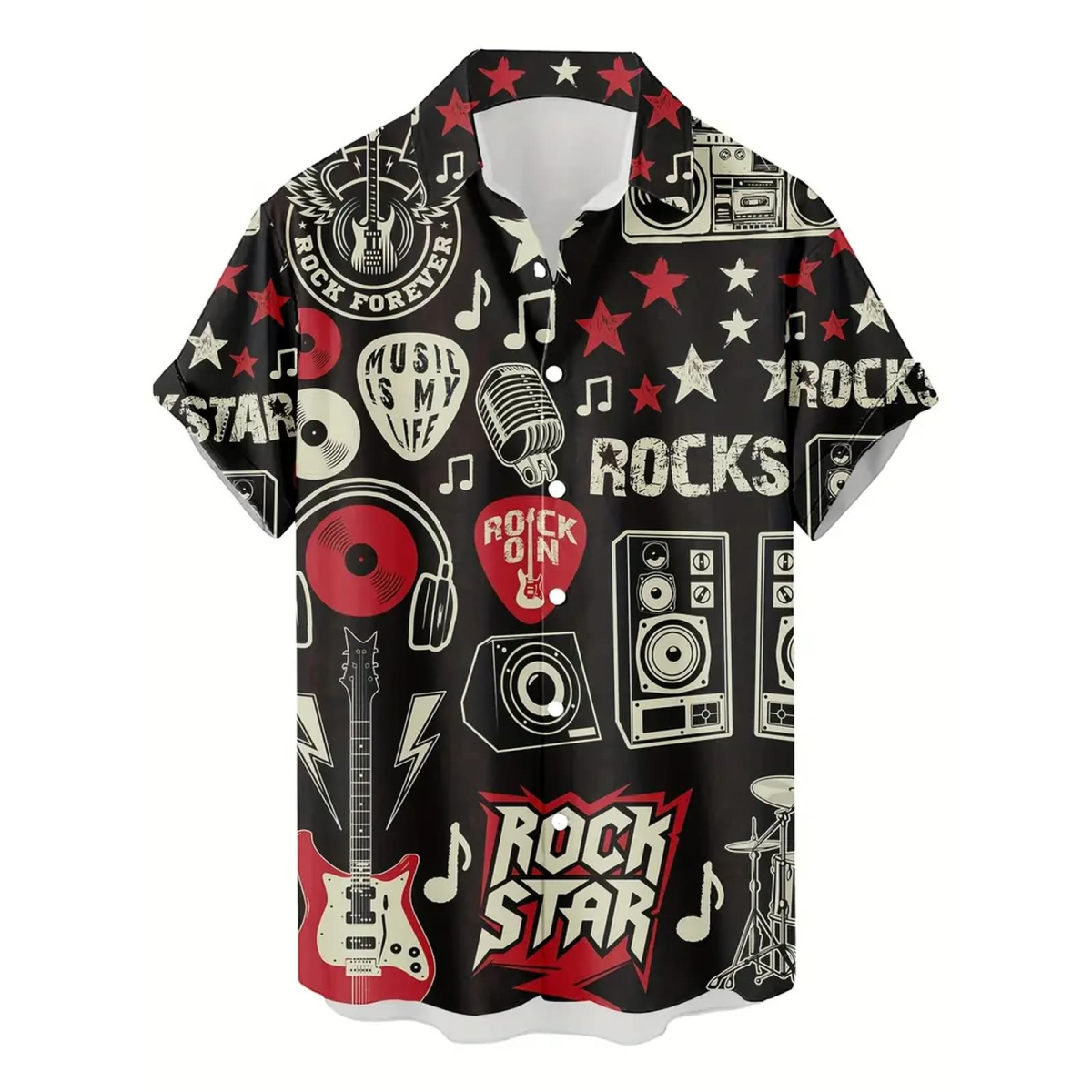 ROCK-HUS Hawai Shirt Rock Star S