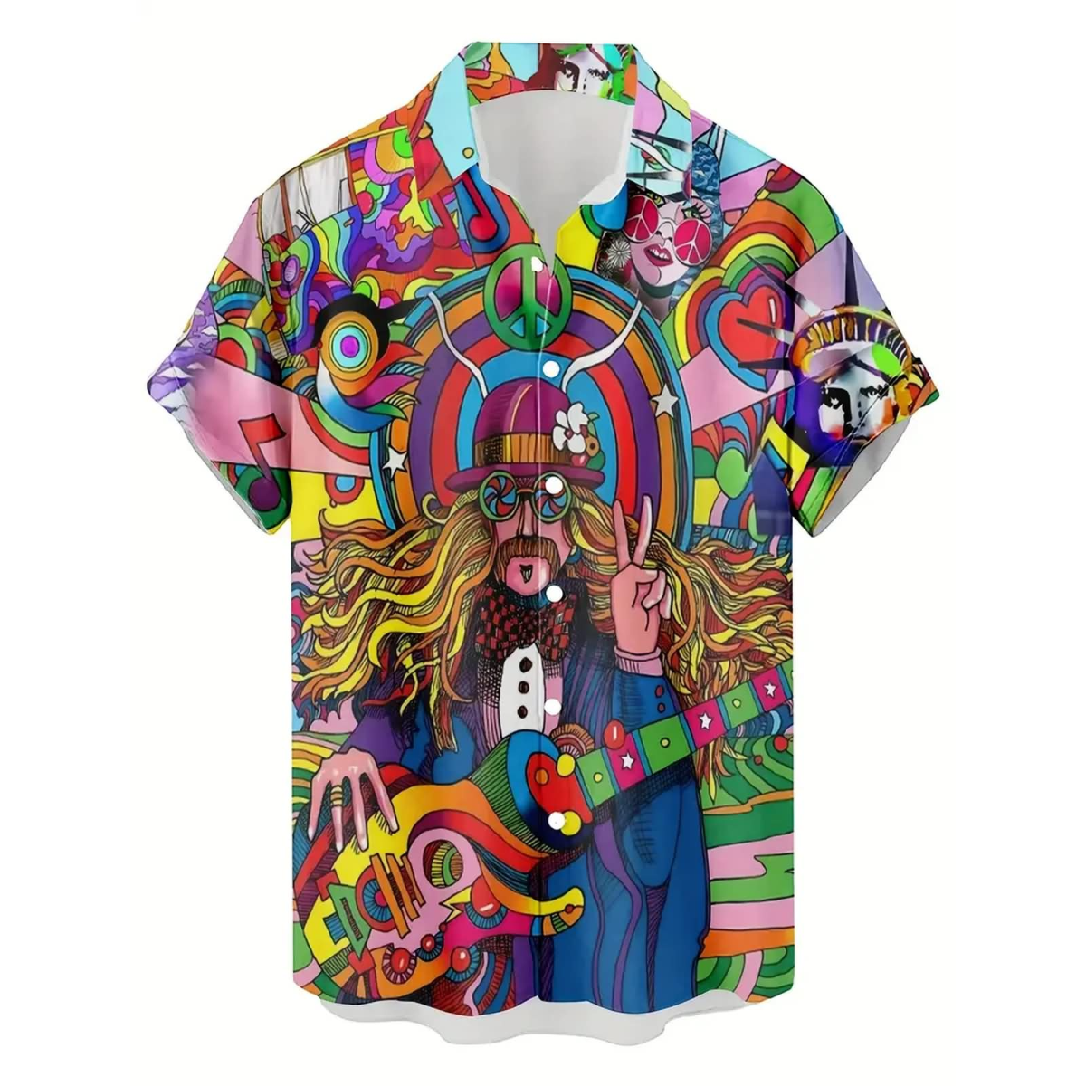 ROCK-HUS Hawaihemd Peace & Psychodelic M