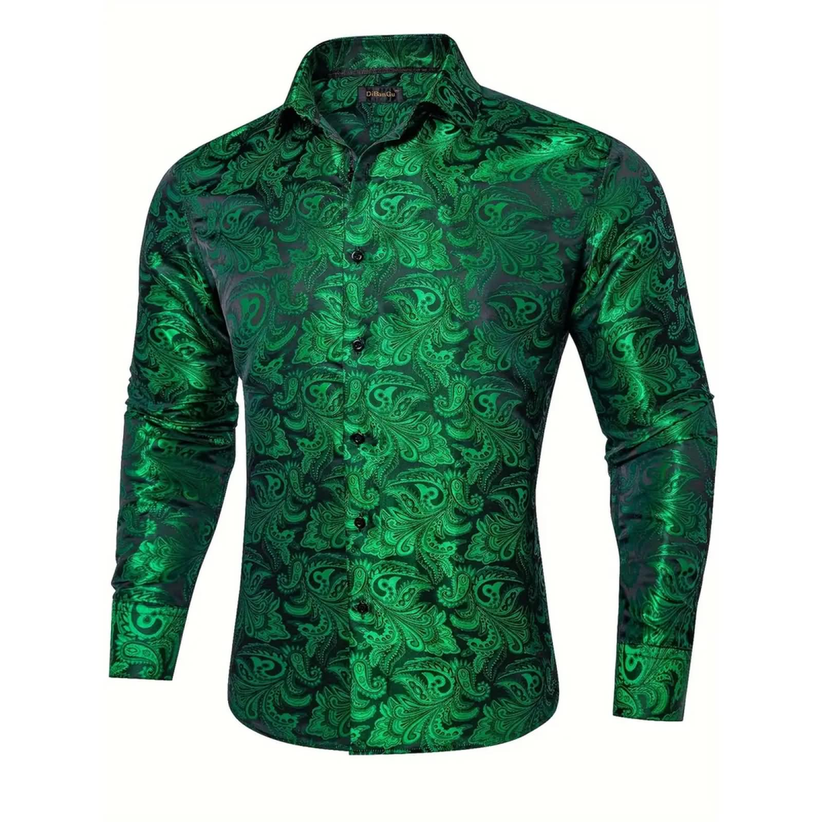 ROCK-HUS Hemd Grün-Schwarz Brokat-Art 3XL