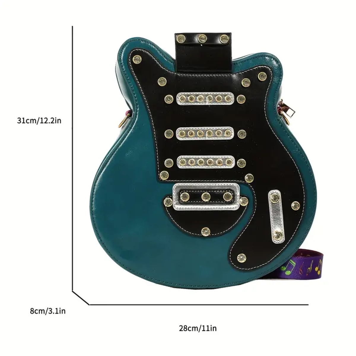 ROCK-HUS Damenrucksack Gitarrenform Cyan