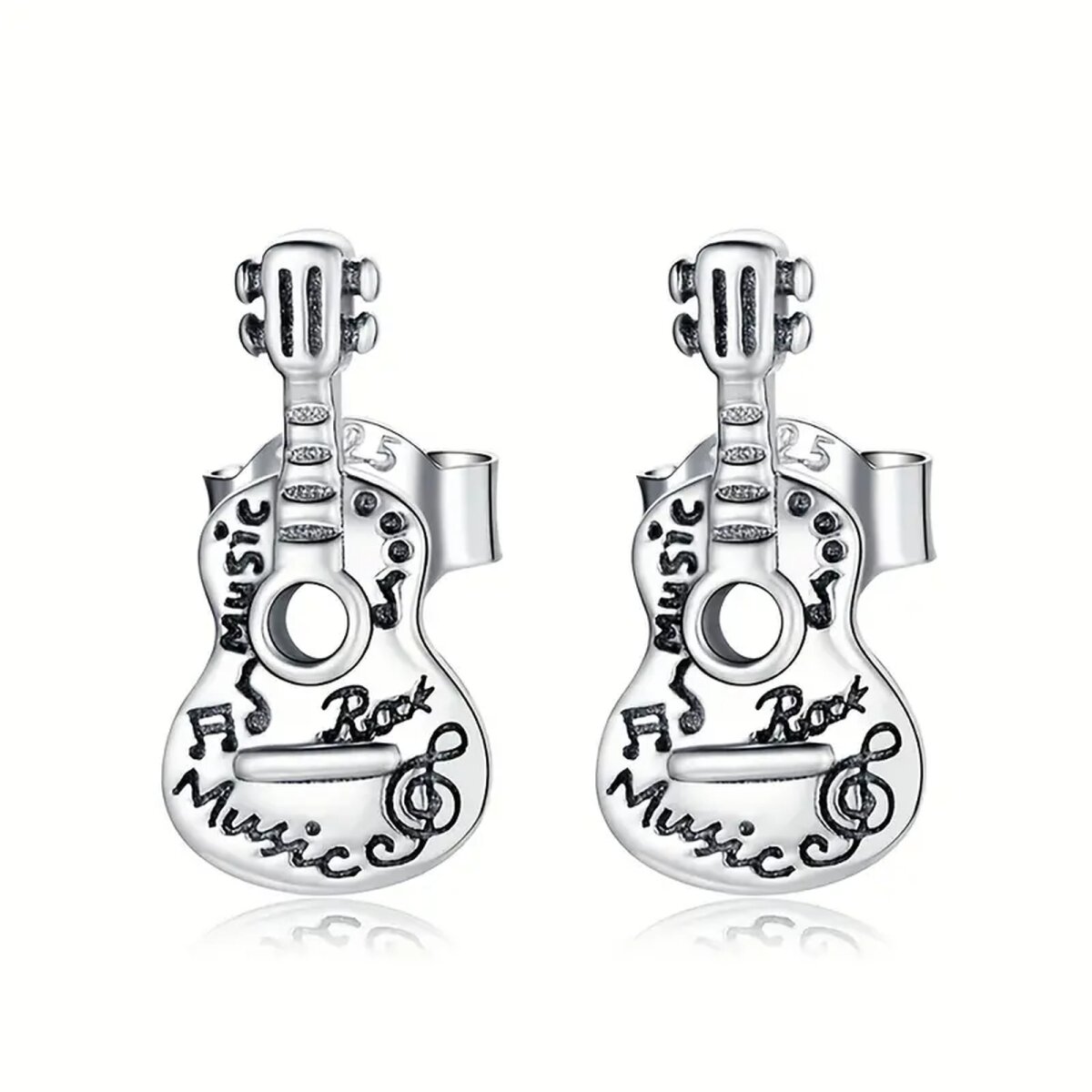 ROCK-HUS Ohrstecker Akustik Gitarre 925er Sterling Silber