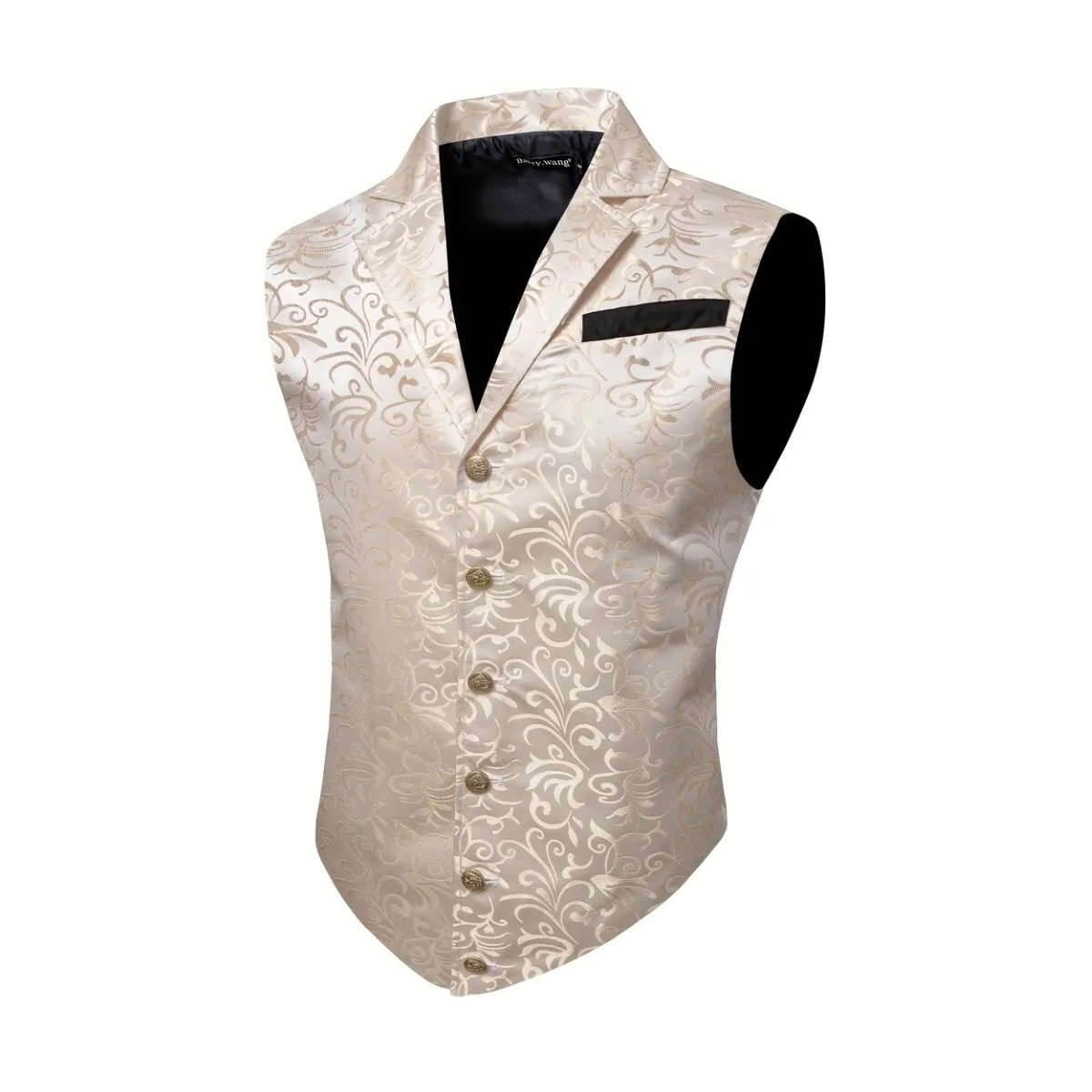 ROCK-HUS Weste victorianischer Jacqard Stil Gothic Steampunk 3XL Weiss