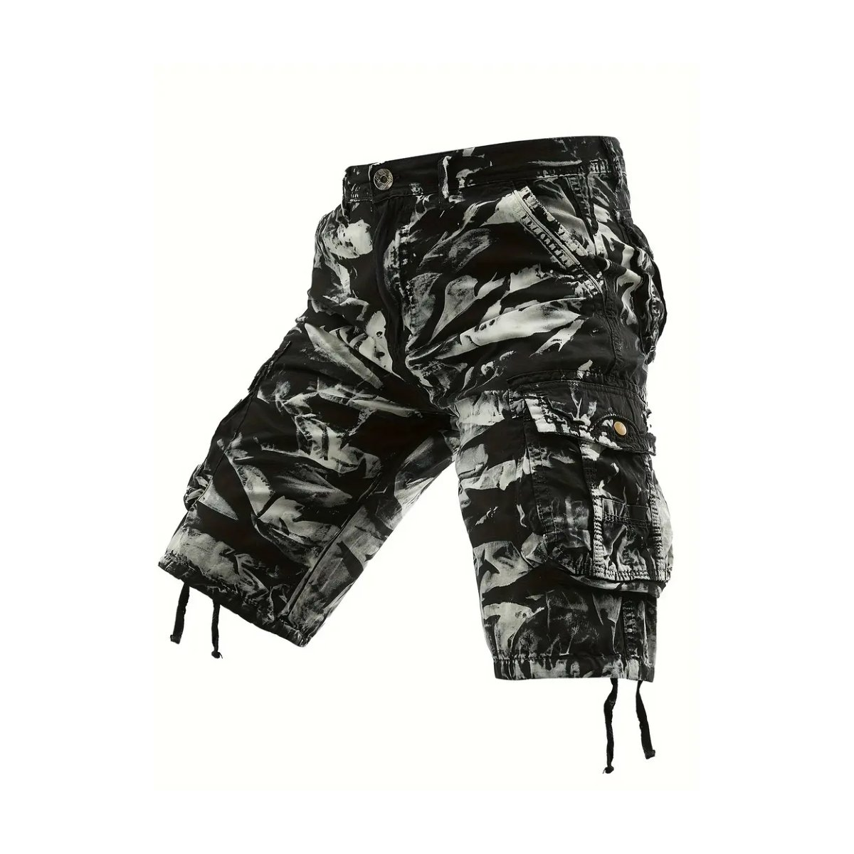 ROCK-HUS Hose Kurz Cargo "Heavy-Tie-Dye" US34/D50 Schwarz Grau