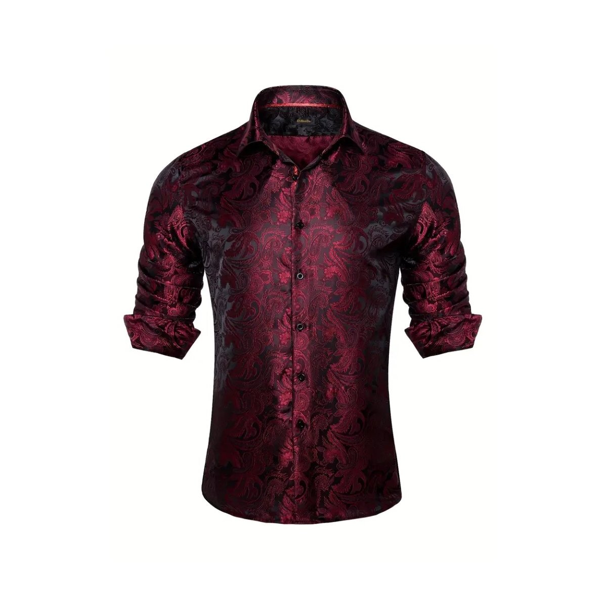 ROCK-HUS Hemd Rot-Schwarz Brokat-Art V2 XXL