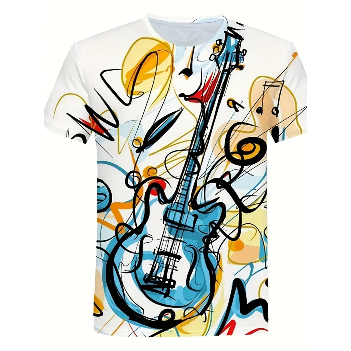 ROCK-HUS Kinder T-Shirt Noten/Gitarre Graffiti 120