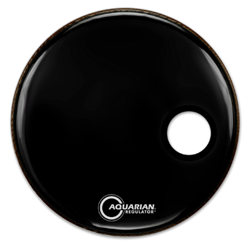AQUARIAN Bass Drum Frontfell, Regulator, Loch, schwarz, 22"