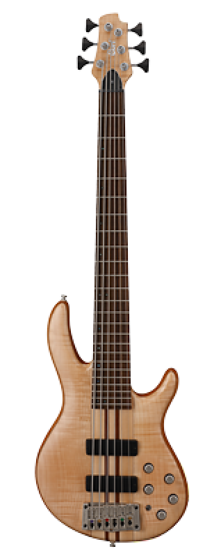 CORT Bassgitarre, A6 Plus FMMH, Open Pore Natural, 6-Saiter