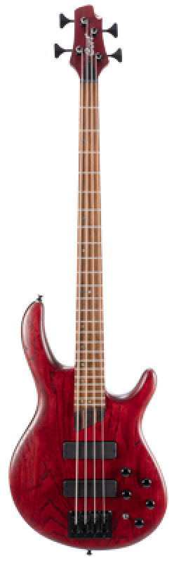 CORT Bassgitarre, B4 Element, Open Pore Burgundy Red