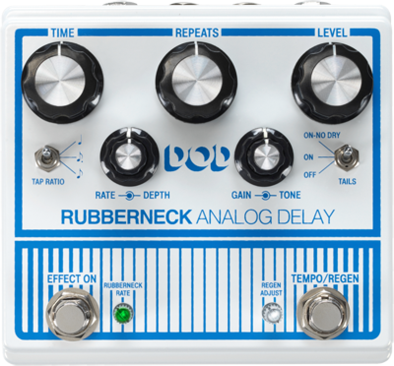 DIGITECH Effektpedal, DOD Rubber Neck, Analog Mod Delay Pedal w/Tap Te