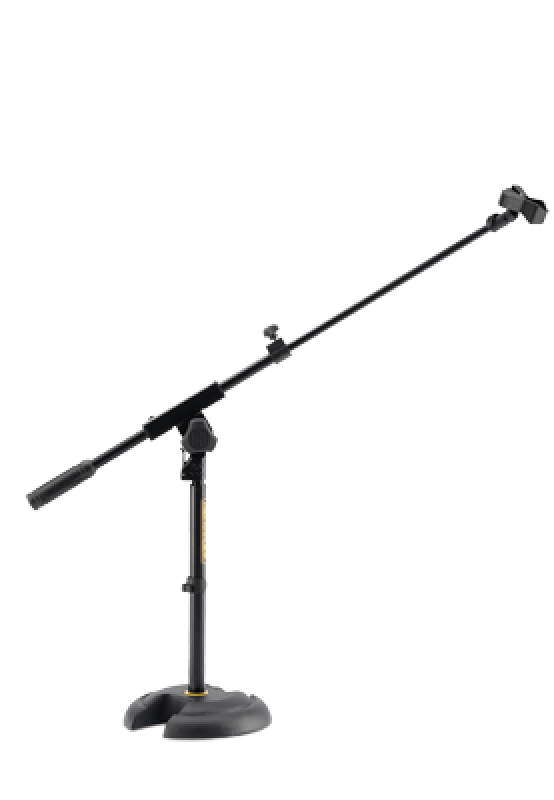 HERCULES Mikrofonständer, 44cm, Teleskopgalgen, Guss-Sockel