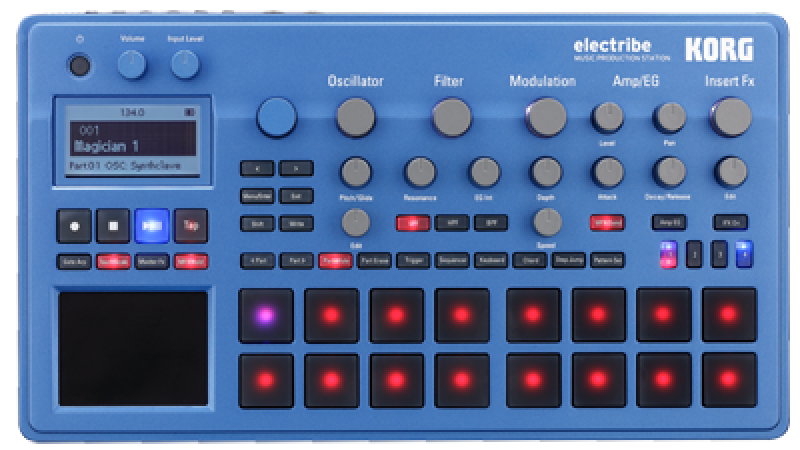 KORG Synthesizer, digital, ELECTRIBE2B, 400 Sounds, blau