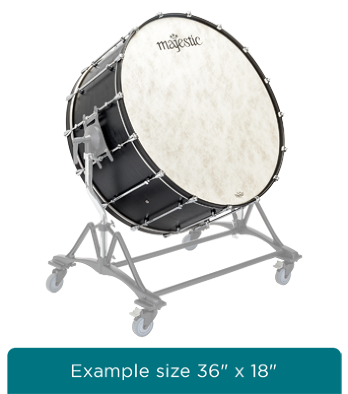MAJESTIC Große Konzerttrommel, Concert Black Series, 36" x 22", ohne S