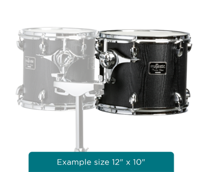 MAJESTIC Konzert Tom, Concert Black Series, 10"x10", Doppelfell, schwa