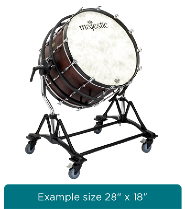 MAJESTIC Große Konzerttrommel, Prophonic Series, 32" x 22", Ständer, Z