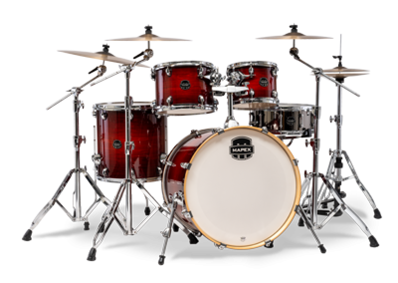MAPEX Shellset, Armory, Stage, mit Rosette, Red Onyx Burst #NR