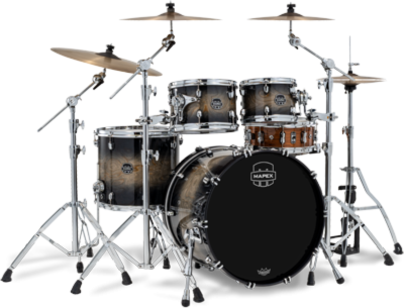 MAPEX Shellset, Saturn VI, Stage, Black Ink Burst #XG