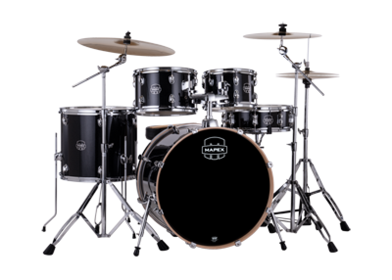MAPEX Komplettset, Venus, Stage, Black Galaxy Sparkle #VH, inkl. Becke