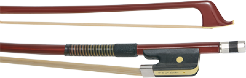 P&H Kontrabassbogen 1/4-1/8, Fiberglas, braun, echter Rosshaarbezug