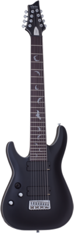 SCHECTER E-Gitarre, Damien Platinum-8, Satin Black, Linkshänder