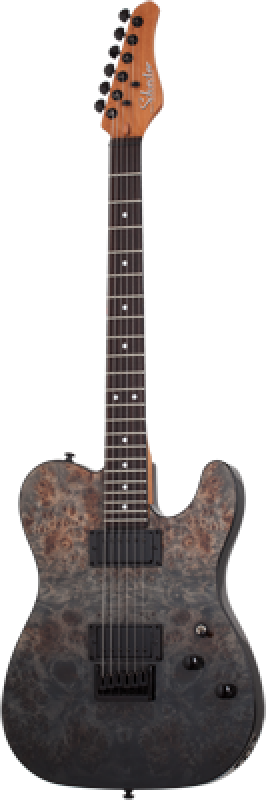 SCHECTER E-Gitarre, PT Standard, Black Fade Burst Burl