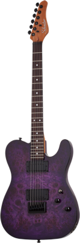 SCHECTER E-Gitarre, PT Standard, Purple Burst Burl