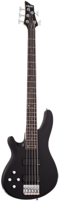 SCHECTER Bassgitarre, C-5 Deluxe, Satin Black, Linkshänder