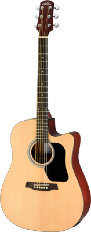 WALDEN Westerngitarre, Dreadnought Cutaway, Satinlack, EQ, Tasche