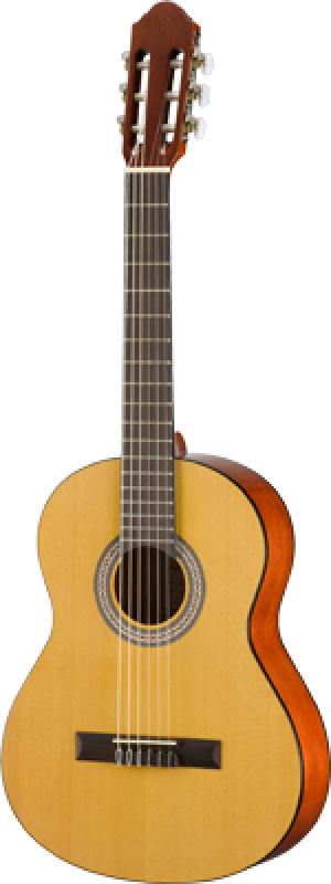 WALDEN Konzertgitarre, 3/4, Laminat, Glanzlack, Tasche