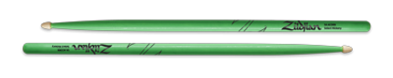 ZILDJIAN Drum Sticks, Hickory Wood Tip Serie, 5A Acorn, neon grün