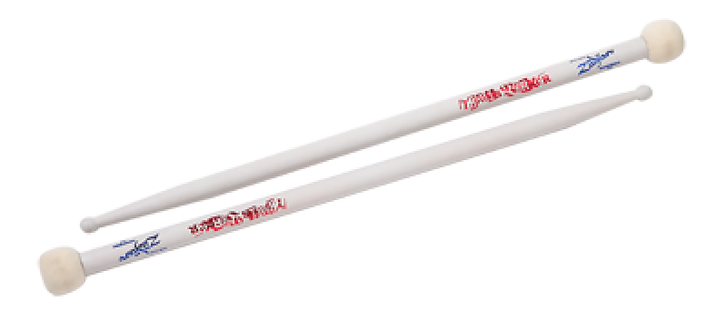 ZILDJIAN Mallets, Double Stick, Travis Barker, Wood-Tip/Filzkopf, weiß