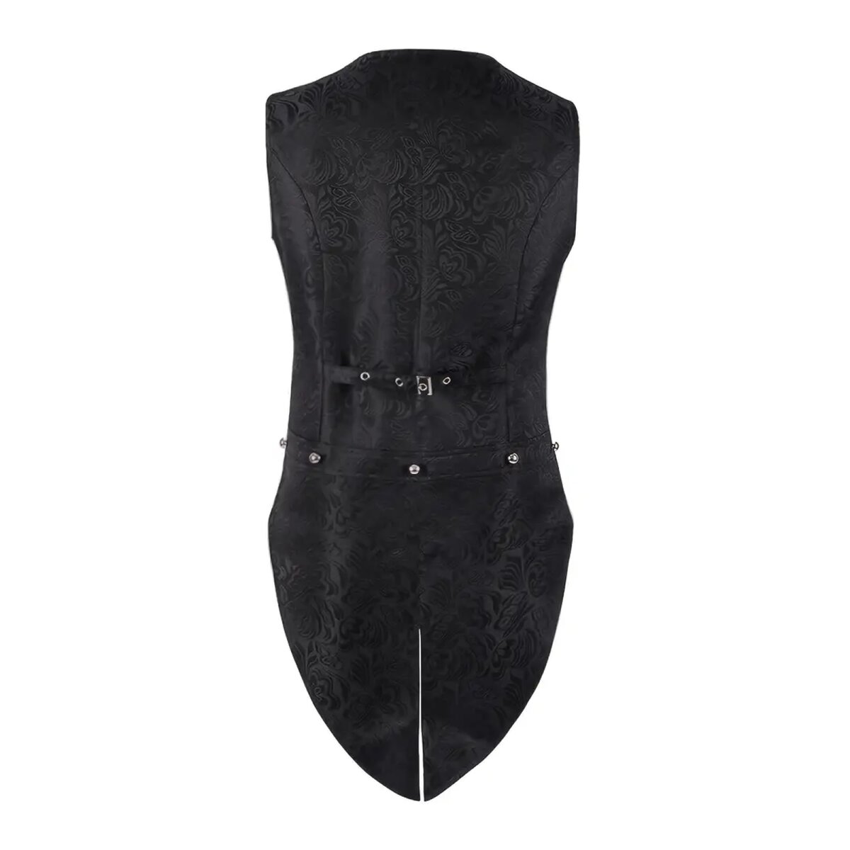 ROCK-HUS Weste mit Schwalbenschwanz Brokat-Art schwarz