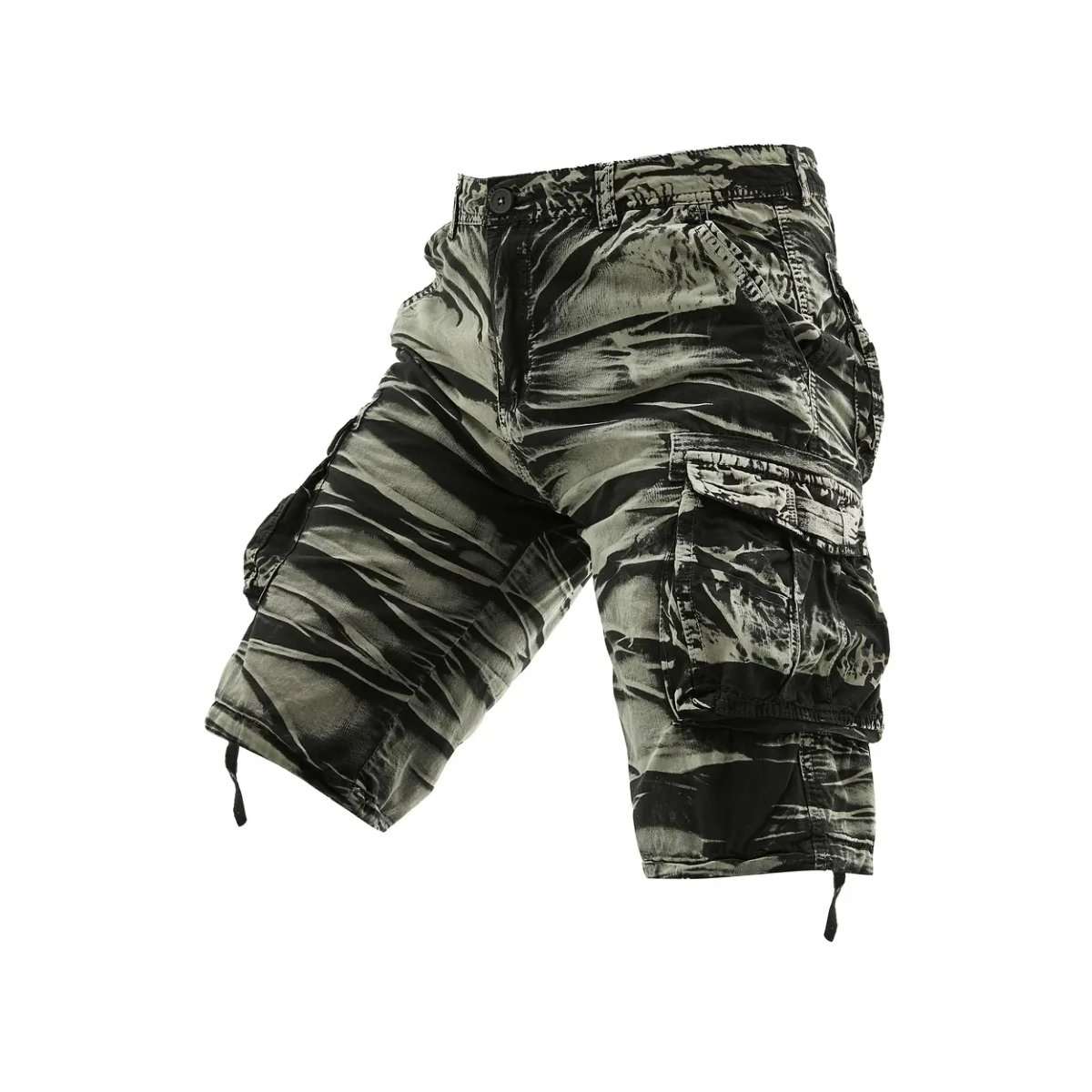 ROCK-HUS Hose Kurz Cargo "Heavy-Tie-Dye" US40/D56 Schwarz Grün
