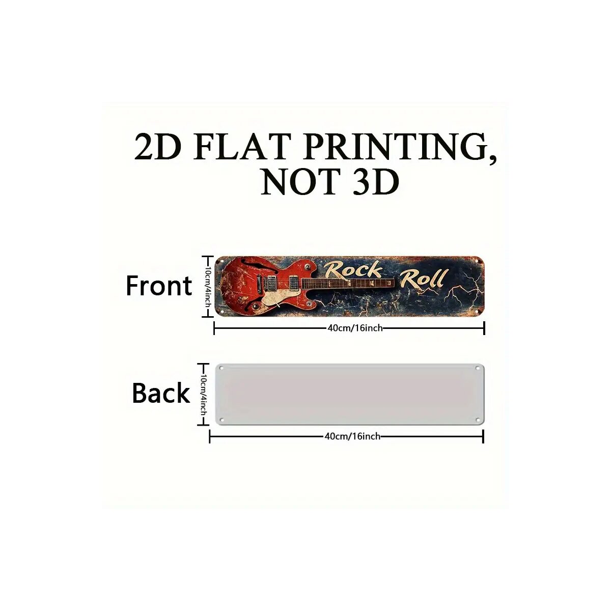 ROCK-HUS Blechschild Gitarre Rock Roll 40x10