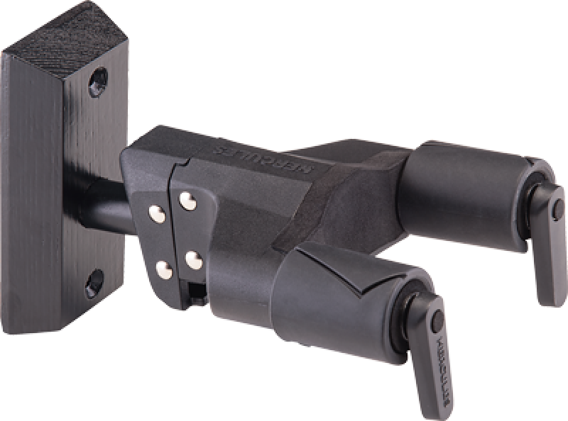 HERCULES Gitarrenwandhalter, AGS Plus, kurz, Holzsockel, schwarz