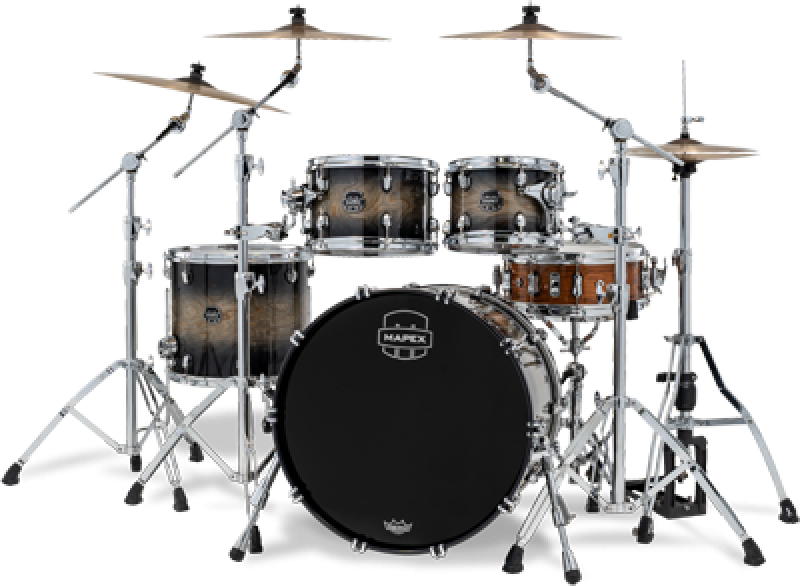 MAPEX Shellset, Saturn VI, Stage, Black Ink Burst #XG