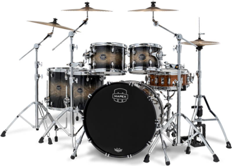 MAPEX Shellset, Saturn VI, Stage+, Black Ink Burst #XG