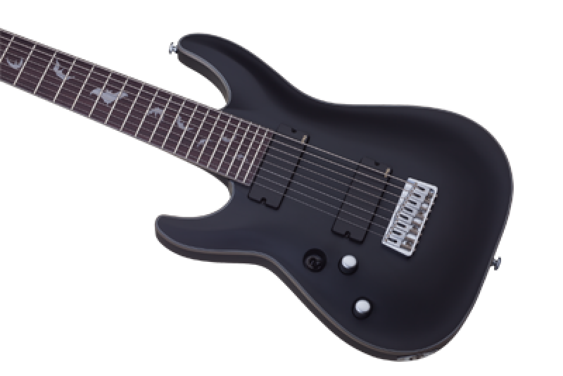 SCHECTER E-Gitarre, Damien Platinum-8, Satin Black, Linkshänder